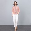 2025春复古国风苎麻印花衬衫夏季新款中式刺绣立领盘扣开两件套NJL2615 商品缩略图0
