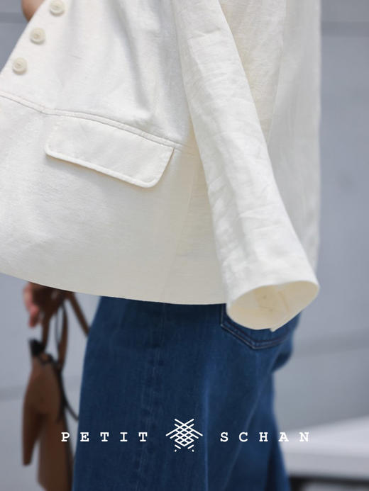 PETIT SCHAN小闪 CLO#108 Santorini 圣托里尼 棉麻提花英式古典设计小外套 商品图4