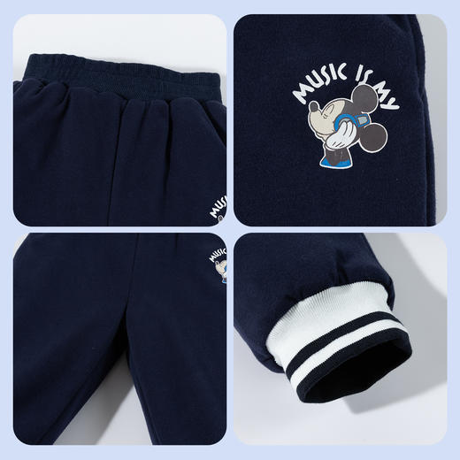 迪士尼2025秋冬新款男童夹棉保暖休闲长裤儿童运动跑步卫ZD4EK019
 商品图5