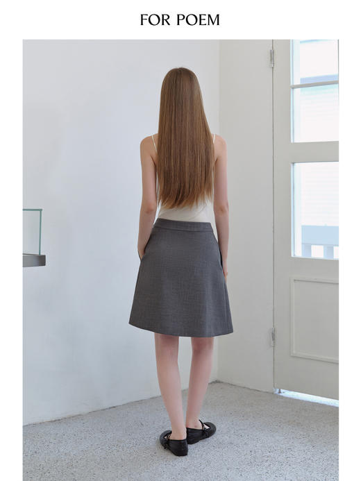 ForPoem 现货 25/FW原创设计搭片绑带两色百搭百褶裙短款A字半身裙女 商品图4