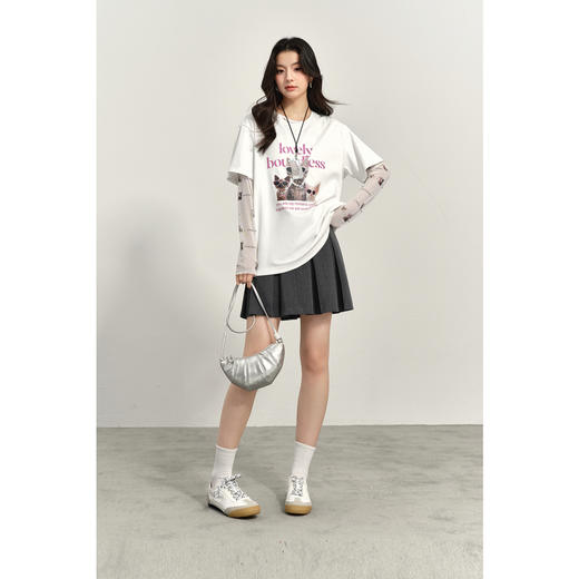 【商场同款】诗凡黎高腰A字百褶短裙2025春新款半身裙女3G3240421 商品图1