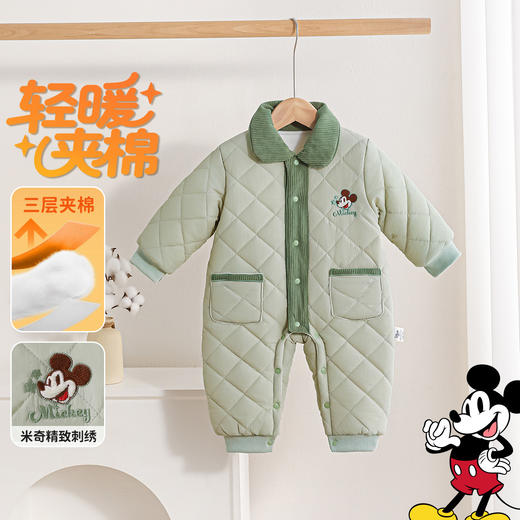 【英伦风】2025秋冬新款男女宝宝夹棉连体衣户外防风保暖哈衣爬ZD4EL021 商品图3