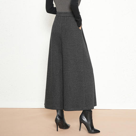 QYM 3630-Y羊毛呢裙裤高腰阔腿裤宽松休闲厚款休闲裤 商品图2
