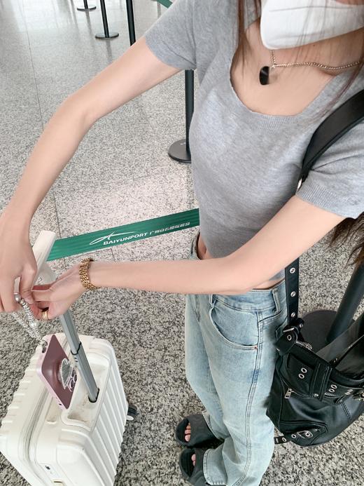 <曾小咸推荐>现货秒杀！最后一波 ！【悠闲周末】3色方领针织短袖 日常99.99 立降50 秒杀49.99 ！ 商品图5