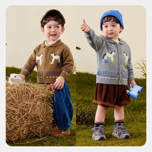 【艺术家联名】迷你巴拉男童宝宝针织开衫2025秋新品不易变形上衣 商品图2