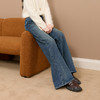 【宋轶同款】三彩2025冬季新款高腰磨毛牛仔裤休闲裤修身喇叭裤微喇长裤S 商品缩略图2