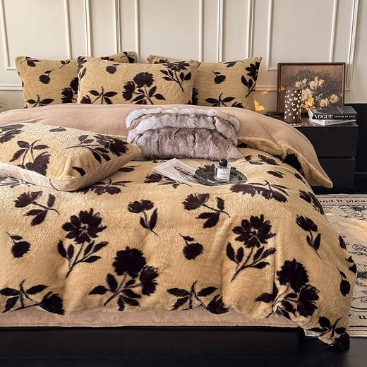 自然醒美拉德风格兔毛系列单被套QJ 商品图0