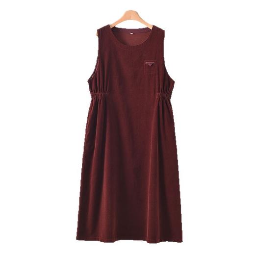 2025秋冬新款灯芯绒文艺无袖连衣裙QM6550 商品图4