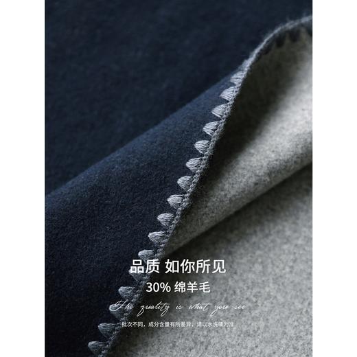 COCOBELLA新款两面穿手工羊毛大衣围巾套装毛呢外套WL3221-2 商品图4