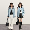 【09/10新品】熙世界风衣外套女小个子2025秋季新款工装风中长款撞色翻领上衣 商品缩略图2