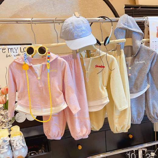 儿童外套套装童装网红休闲连帽时髦小童男童女童秋季条纹时尚洋气 商品图2