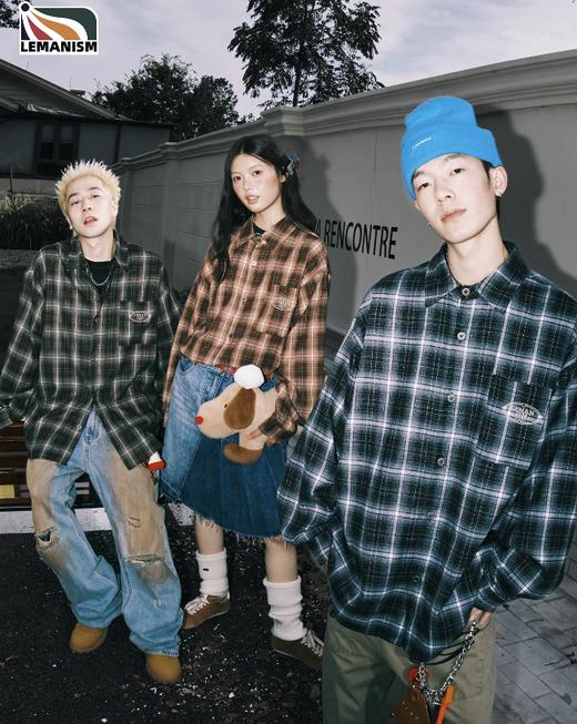 Lemanism/FHB413-1-dx6077/长袖格子衬衫 商品图0