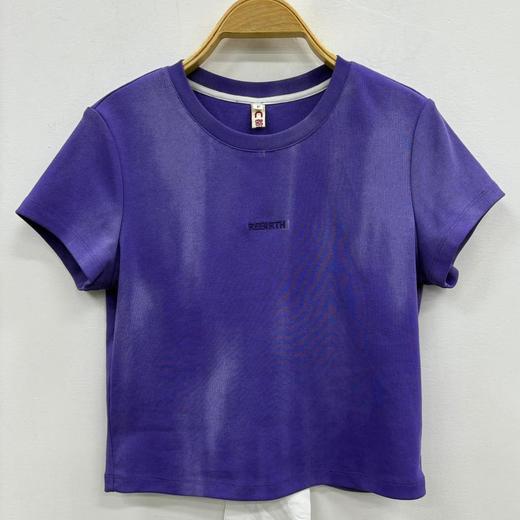 N绣字母扎染短袖T恤（紫）夏季952010540321 商品图0
