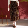 2025秋款高腰裙真丝显瘦新中式桑蚕丝半身裙侧边开叉QS1801 商品缩略图0