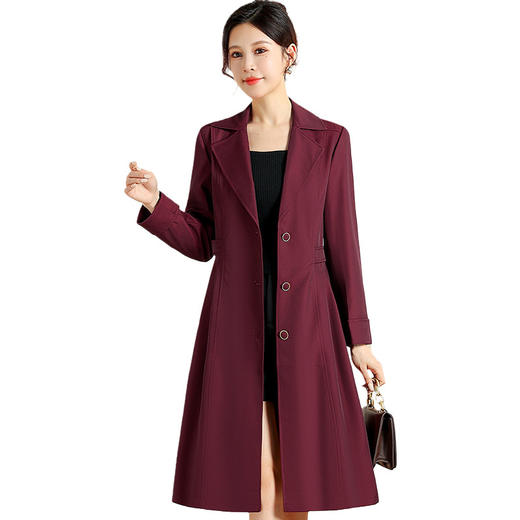 QYM MD25212-Y西装领风衣气质优雅简约休闲外套 商品图4