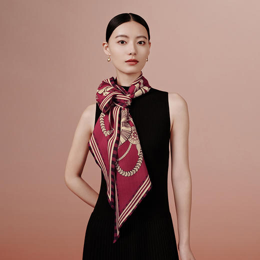 万事利“骏马呈祥”双面印花丝羊毛小长巾 商品图1