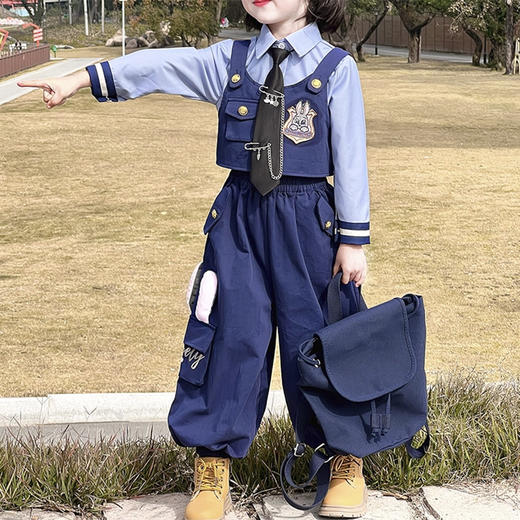 裁缝学苑TQ174女童兔子警官套装纸样儿童童装秋装运动裤子三件套样板图纸 商品图1