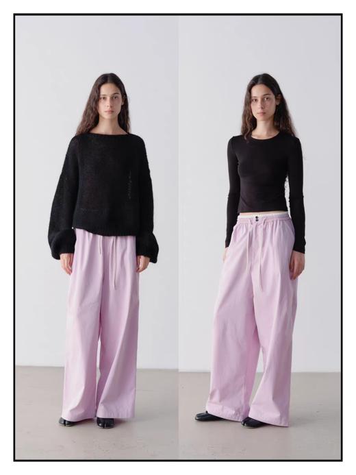 shyshystill/shy202506022/“霜粉糖果”双腰头直筒宽松休闲长裤 商品图1