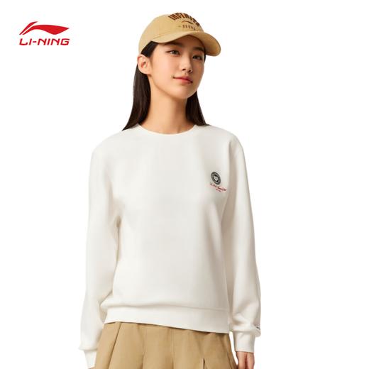 李宁圆领卫衣女子2025新款时尚潮流吸汗舒适宽松无帽运动上衣AWDV536 商品图3