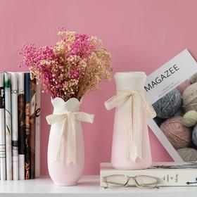 渐变粉色陶瓷花瓶干花插花简约创意水养现代北欧客厅家居装饰摆件