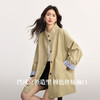 【09/10新品】熙世界松弛感卡其色风衣女中长款2025秋季新款立领巴恩风休闲外套 商品缩略图1