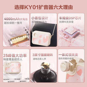 索爱（soaiy）KY01无线领夹防啸叫小蜜蜂扩音器教师专用长续航蓝牙音箱音响麦克风上课教学导游户外背带便携粉 /数码 /影音娱乐 /音箱/音响