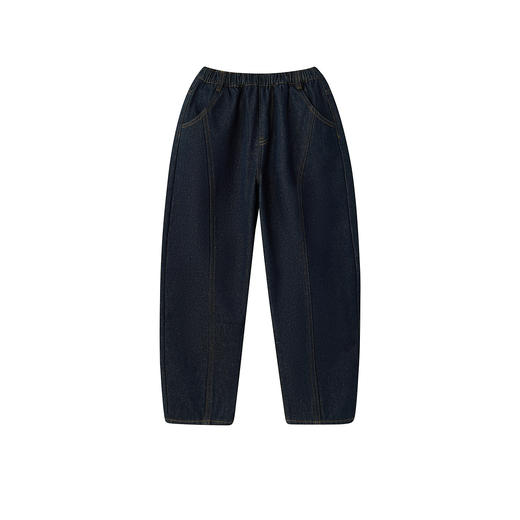 笛莎Deesha 童装女童裤子2025冬新款女童时尚牛仔厚绒萝卜裤 商品图4