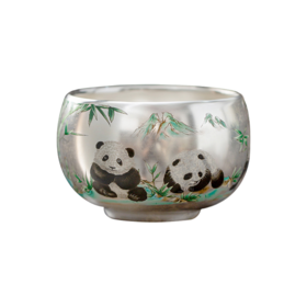 熊猫银瓷杯足银999