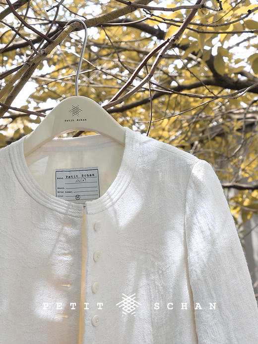 PETIT SCHAN小闪 CLO#108 Santorini 圣托里尼 棉麻提花英式古典设计小外套 商品图3