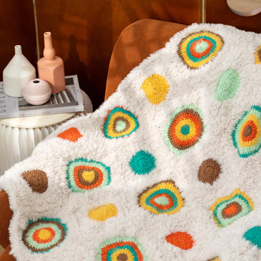 苏苏姐家孟菲斯圆点毯手工diy钩针编织皮草线毛线团自制材料包 商品图2