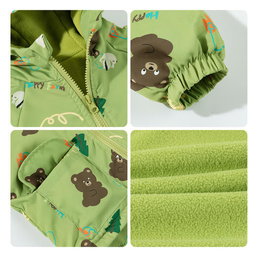 贝贝怡男童春秋外套加绒冲锋衣ZB3ES065 商品图5