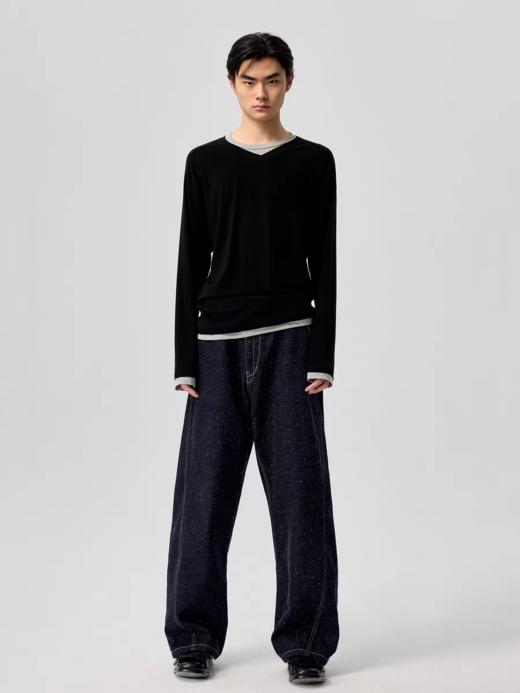 Simple Project/K252400/原色棉结点弧形牛仔裤 商品图4