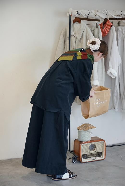 elsa esturgie黑色半松紧半裙 商品图4