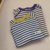 2025春季新款 男女童经典条纹撞色天丝羊毛海魂长袖打底衫 商品缩略图0