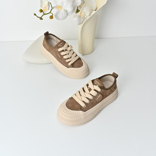 经典鲨2025秋季新品潮流百搭圆头系带舒适通勤平底休闲鞋女KW316-537051 商品图4