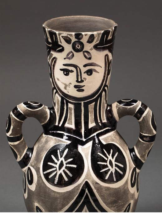 独角鹿西洋古董西班牙艺术巨匠毕加索与法国Madoura工坊合作出品限量装饰陶瓶「Vase deux Anses Hautes (A.R.213) 双高耳壶 213」 商品图4