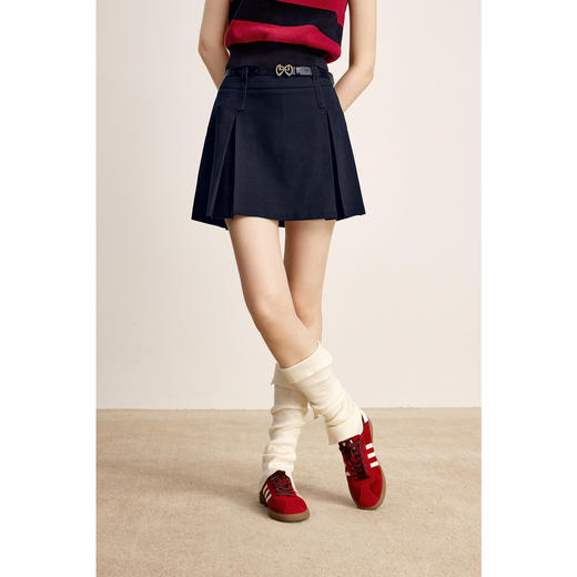 【商场同款】诗凡黎A字半身裙2024冬新款百褶短裙女3FA141461R 商品图0