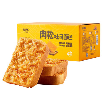 来伊份肉松吐司面包500g手撕面包糕点早餐代餐点心学生休闲零食小吃 /休闲食品 /西式糕点 /吐司面包