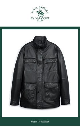 【大都会店】圣大保罗 立领四袋款皮衣