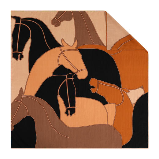 万事利“骏马呈祥”WL双面印花丝羊毛围巾（方巾款） 商品图2