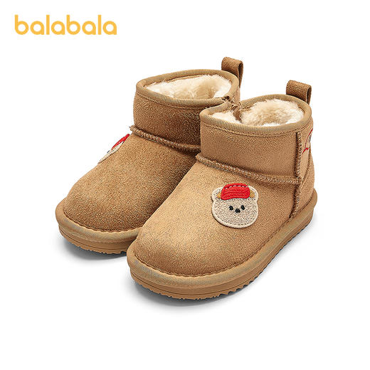 巴拉巴拉童鞋儿童雪地靴男女童短靴加厚加绒2025新冬靴子保暖防滑 商品图4