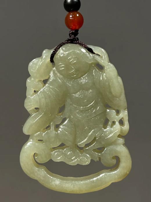 青黄玉镂雕刘海戏金蟾像吊坠一对，顺丰包邮 商品图6