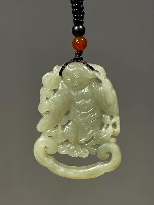 青黄玉镂雕刘海戏金蟾像吊坠一对，顺丰包邮 商品图13