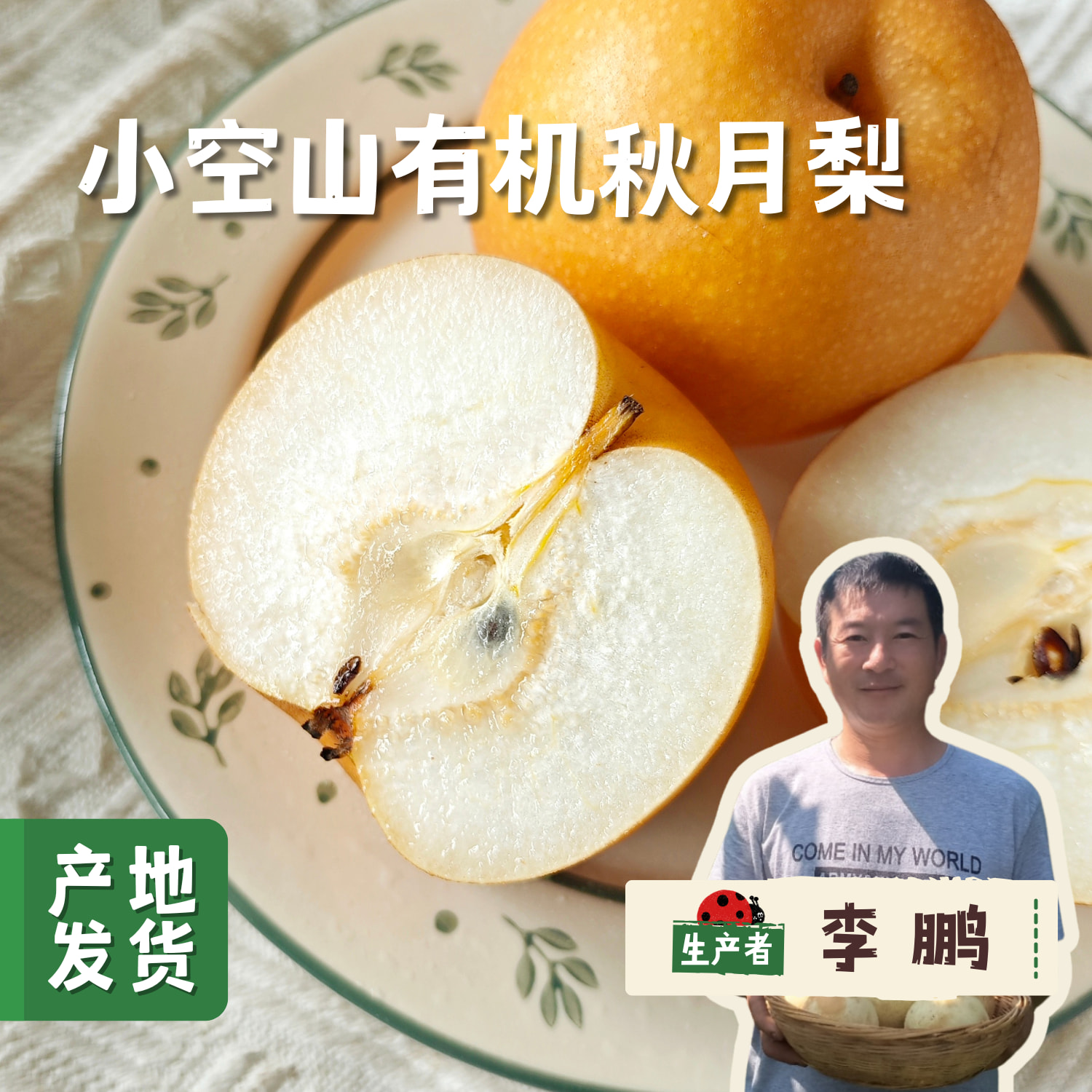 【标果每箱赠送一袋100克秋梨膏】小空山有机秋月梨 | 合作农友生产，产自河南南召，生产者：李鹏 *【公平贸易农人定价】