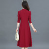 QYMTYH-99H209 -Y新中式国风复古旗袍连衣裙女2025年秋季新款红色礼服裙 商品缩略图2