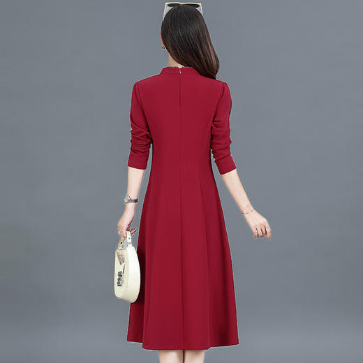 QYMTYH-99H209 -Y新中式国风复古旗袍连衣裙女2025年秋季新款红色礼服裙 商品图2