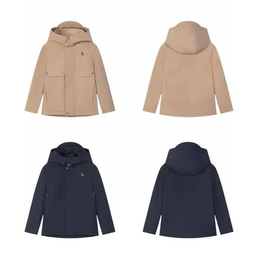 哈男女童秋冬新款透湿三防加绒连帽厚风衣 商品图5