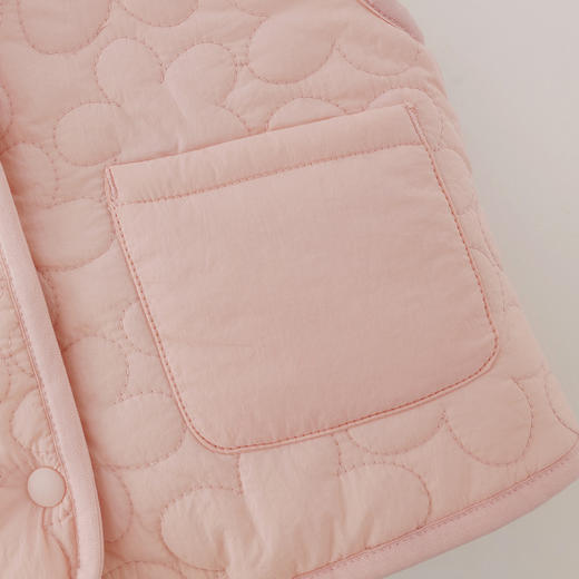 【无氟防泼水】马克珍妮女童花朵绗缝暖绒马甲2025秋冬新款551676 商品图4