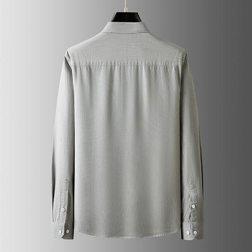 【100%棉】【DKP】大依优型大码男士条纹衬衫翻领长袖纯棉新款商务休闲加肥加大码时尚方领100%棉百搭300斤 商品图1