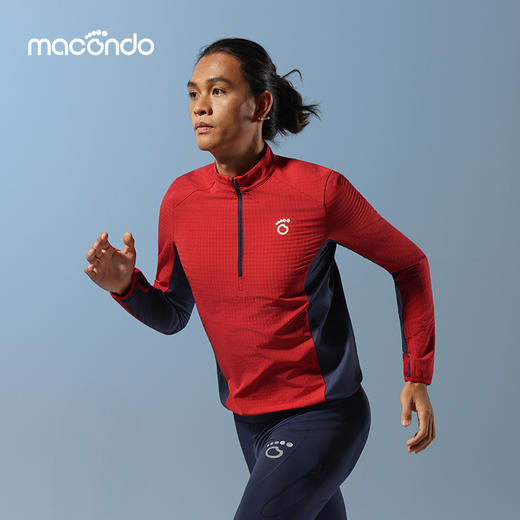 原创单品丨男子半开拉链方格外套 吸湿速干 蓄暖方格 内劲十足 增加摆臂活动度 多功能袖口 护手掌 看跑表 商品图0